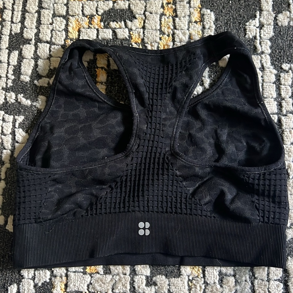 Sweaty Betty black cheetah sports bra